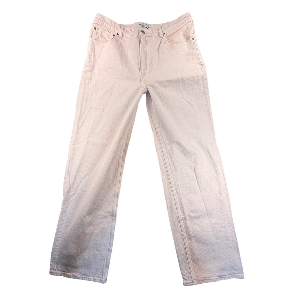 Abercrombie & Fitch Jeans 32/14 Long 90s Relaxed High Rise pale pink womens Tall